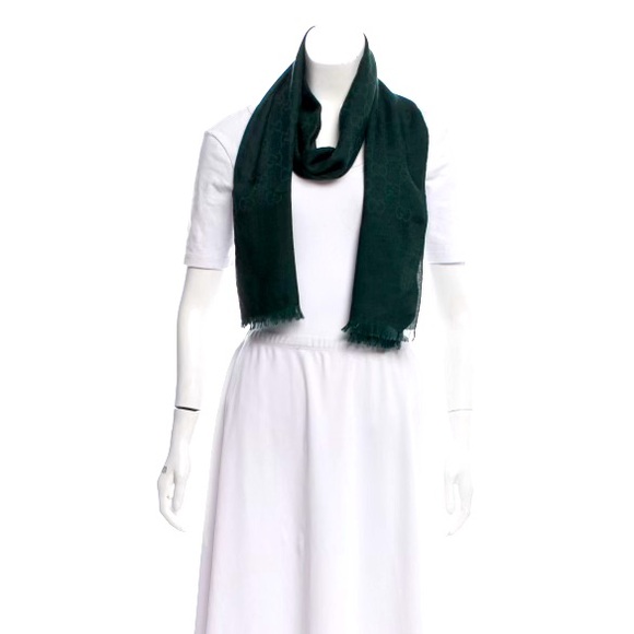 Gucci Silk Emerald Green Scarf - Picture 1 of 3
